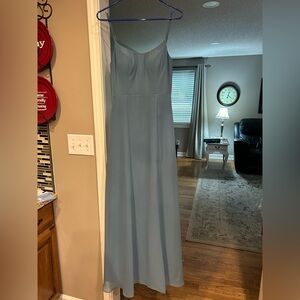 Azazie Blue Spaghetti Strap Maxi Dress for Weddings